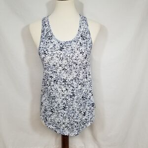 Athleta Blue Patterned Athletic Women's Sm Activewear Racerback Workout Tank Top